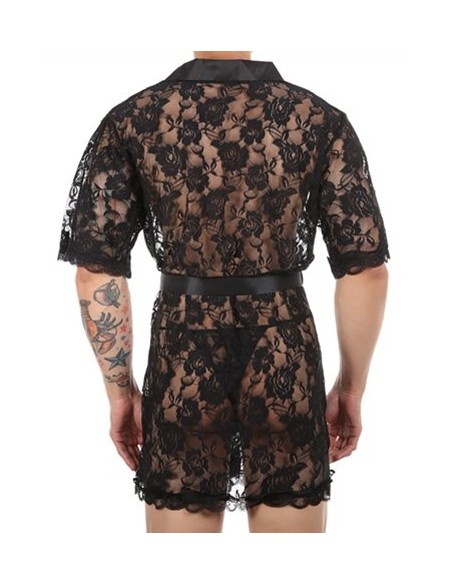 Peignoir court Dentelle Night Lace Noir