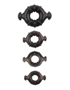 Lot de 4 cockrings Rudder Noirs