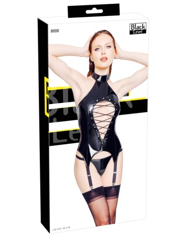 Guêpière Porte-Jarretelles VINYL BASQUE ROPE Noire