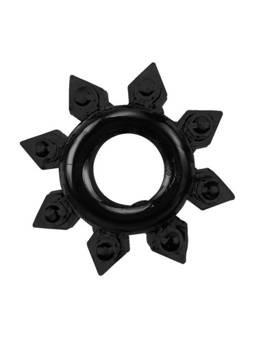 Lot de 4 Cockrings souples Ring Stars Noirs