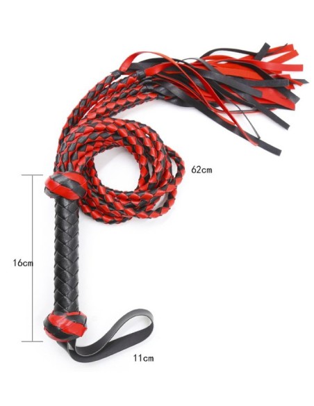 Martinet long Tigress 78cm Noir-Rouge Martinet long Tigress 78cm Noir-Rouge