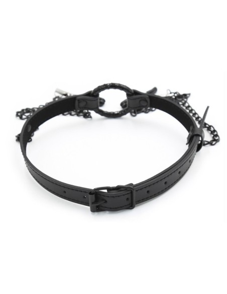 Bâillon-Anneau et Pince-Tétons Gag Nip Noir Bâillon-Anneau et Pince-Tétons Gag Nip Noir