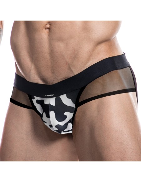 Jockstrap Mixed Camouflage Noir-Blanc