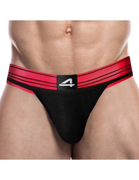 Jockstrap Rugby Noir-Rose neon