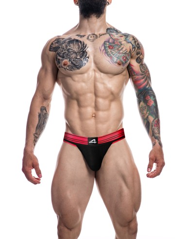 Jockstrap Rugby Noir-Rose neon