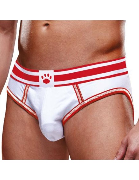 Bottomless Open Brief Prowler Blanc-Rouge