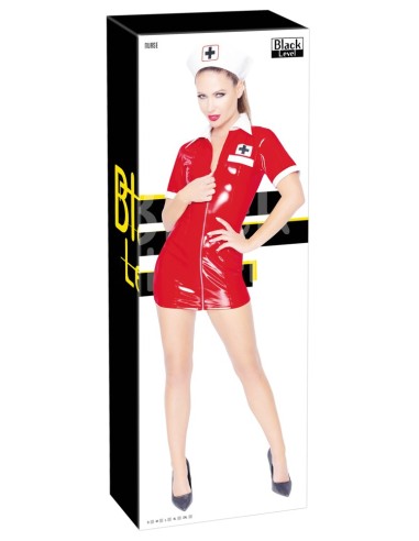 Tenue Infirmière Vinyl Nurse Rouge