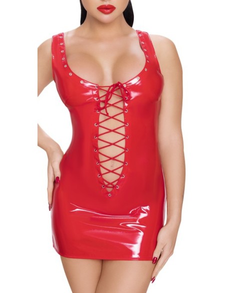 Robe Vinyl Dress Rope Rouge