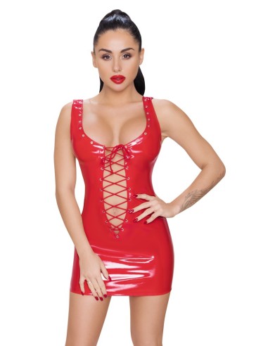 Robe Vinyl Dress Rope Rouge