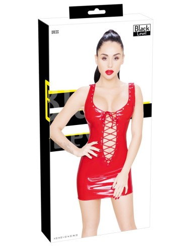 Robe Vinyl Dress Rope Rouge