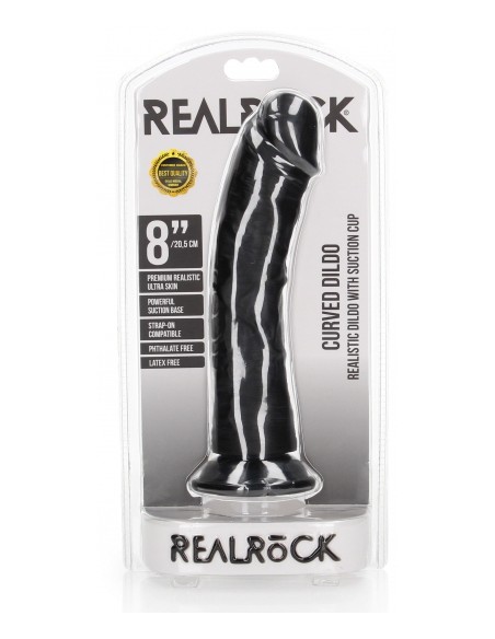 Gode Ventouse Curved RealRock 20 x 4.6cm Noir Gode Ventouse Curved RealRock 20 x 4.6cm Noir