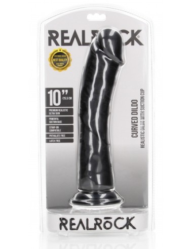Gode Mega Curved RealRock 25 x 5.6cm Noir