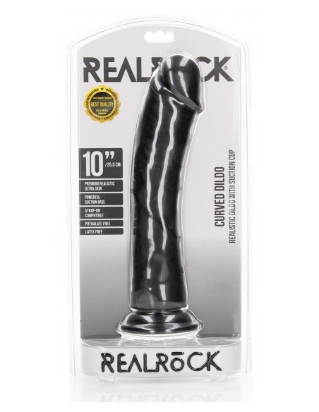 Gode Mega Curved RealRock 25 x 5.6cm Noir