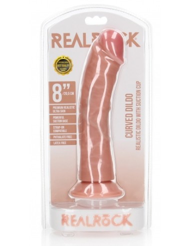 Gode réaliste Ventouse Curved RealRock 20 x 4.6cm