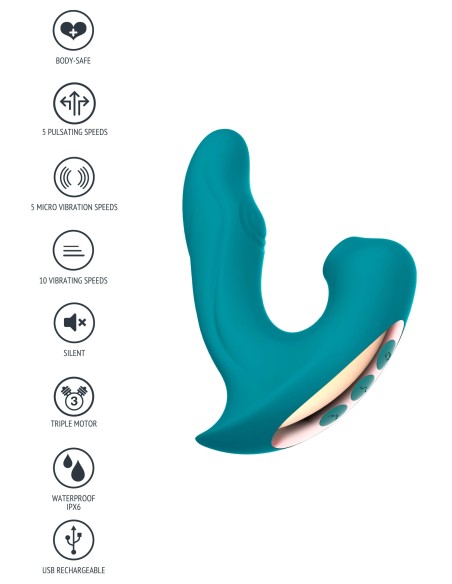 Stimulateur de clitoris et point G Eternal 15cm Turquoise