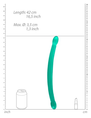 Double gode Crystal RealRock 42 x 3.2cm Vert