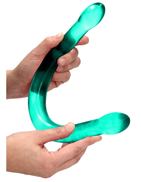 Double gode Crystal RealRock 42 x 3.2cm Vert