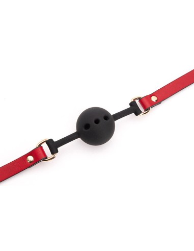 Bâillon Boule Liny Thin Noir-Rouge