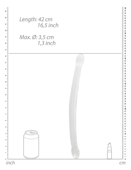 Double Gode Crystal RealRock 42 x 3.5cm Transparent