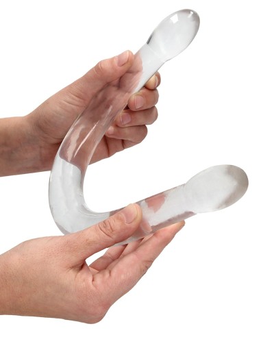 Double Gode Crystal RealRock 42 x 3.5cm Transparent