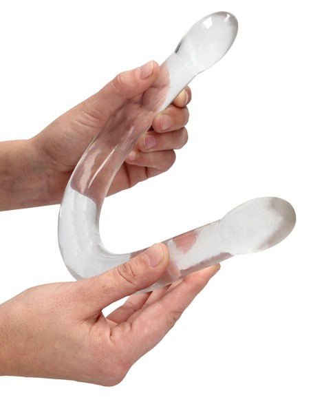 Double Gode Crystal RealRock 42 x 3.5cm Transparent