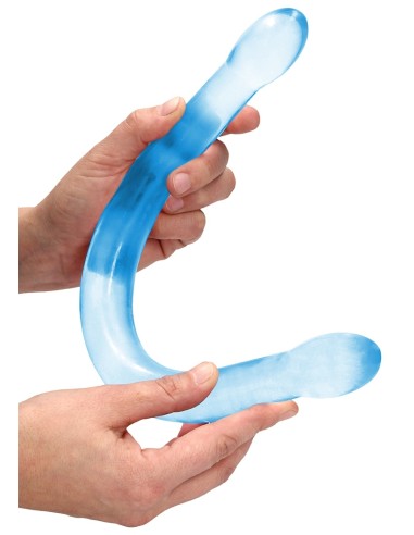 Double Gode Crystal RealRock 42 x 3.5cm Bleu