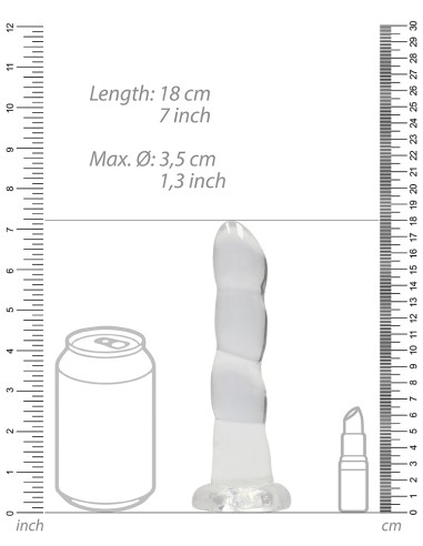 Gode Twist Crystal RealRock 16 x 4cm Transparent