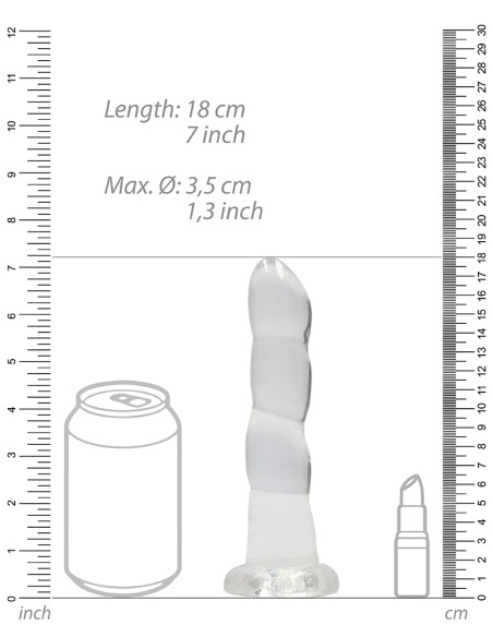 Gode Twist Crystal RealRock 16 x 4cm Transparent