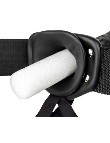 Gode ceinture vibrant Hollow Vibe RealRock 20 x 4.5cm Noir