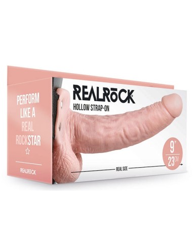 Gode ceinture creux Hollow Strap On RealRock 23 x 4.5cm