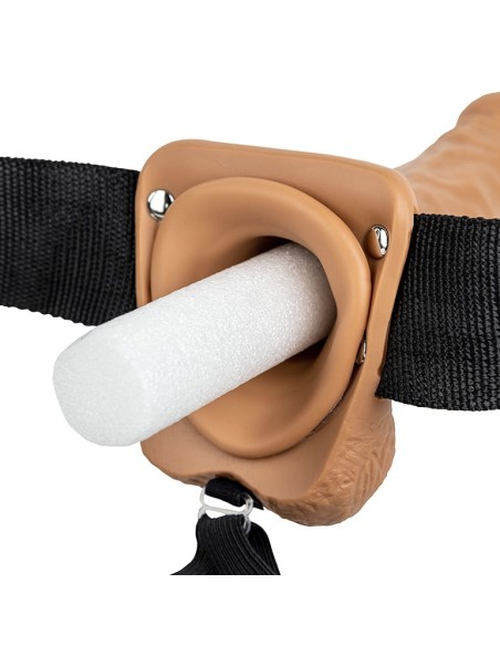 Gode ceinture creux Hollow Strap On RealRock 18 x 4.5cm Latino