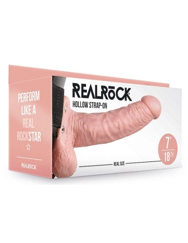 Gode ceinture creux Hollow Strap On RealRock 18 x 4.5cm