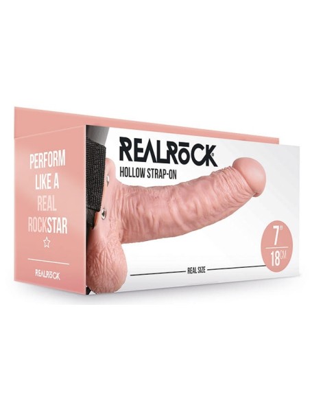 Gode ceinture creux Hollow Strap On RealRock 18 x 4.5cm
