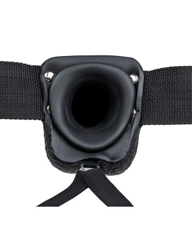 Gode ceinture creux Hollow Strap On RealRock 18 x 4.5cm Noir
