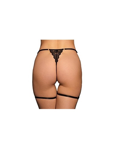 String avec Jarretelles MARIE Noir