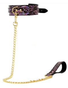 Collier-Laisse Snakine Noir-Rose