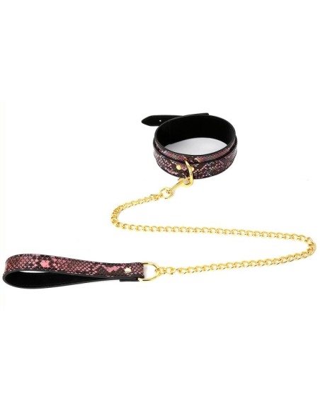 Collier-Laisse Snakine Noir-Rose Collier-Laisse Snakine Noir-Rose