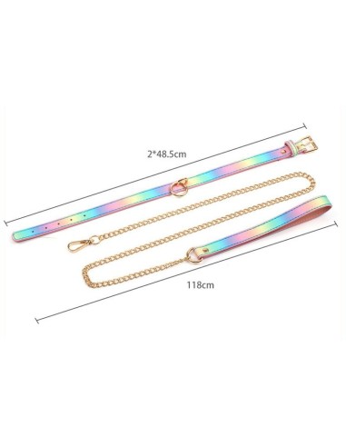 Collier-laisse Sm Laser Rose