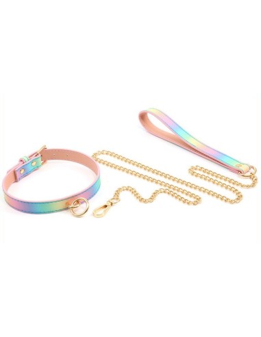 Collier-laisse Sm Laser Rose