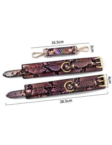 Menottes de poignets Snakine Noir-Rose