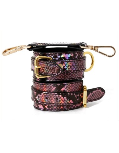 Menottes de poignets Snakine Noir-Rose