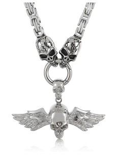 Collier en métal Neck Skull 70cm