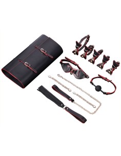 kit Bdsm Bells 6 pièces Noir-Rouge