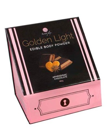 Poudre corporelle comestible Golden Light Chocolat aphrodisiaque 40g
