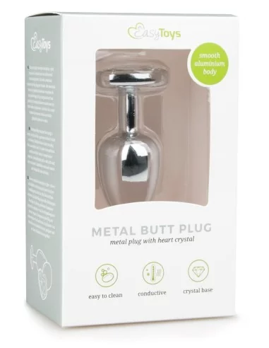 Plug bijou Argent en coeur - SMALL 6.3 x 2.6 cm