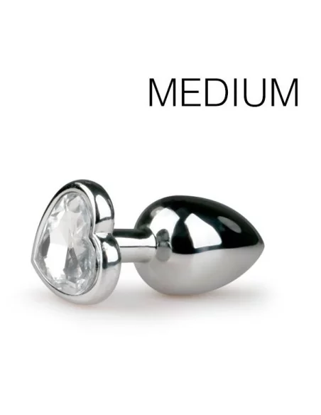 Plug bijou Argent en coeur - Medium 7.1 x 3.2cm