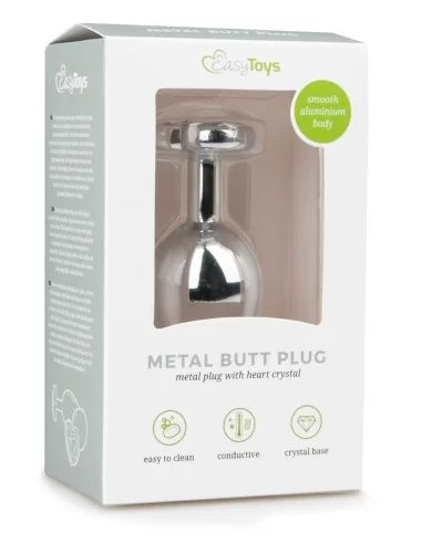 Plug bijou Argent en coeur - Medium 7.1 x 3.2cm