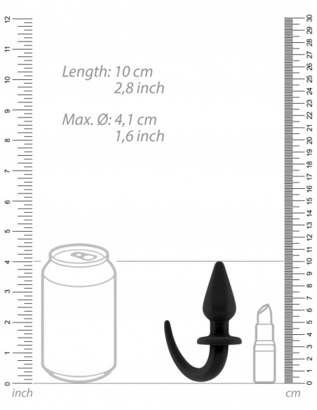 Plug Queue de chien Puppy Plug 9 x 4cm Noir Plug Queue de chien Puppy Plug 9 x 4cm Noir