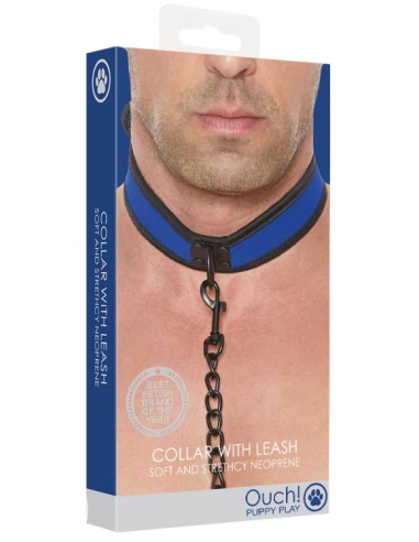 Collier Néoprène Ouch Puppy Bleu