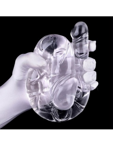 Double Gode Transparent U Jelly XL 19 x 5cm